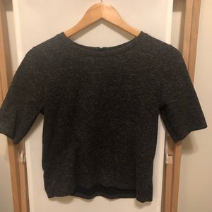 TOPSHOP cropped ribbed grey top